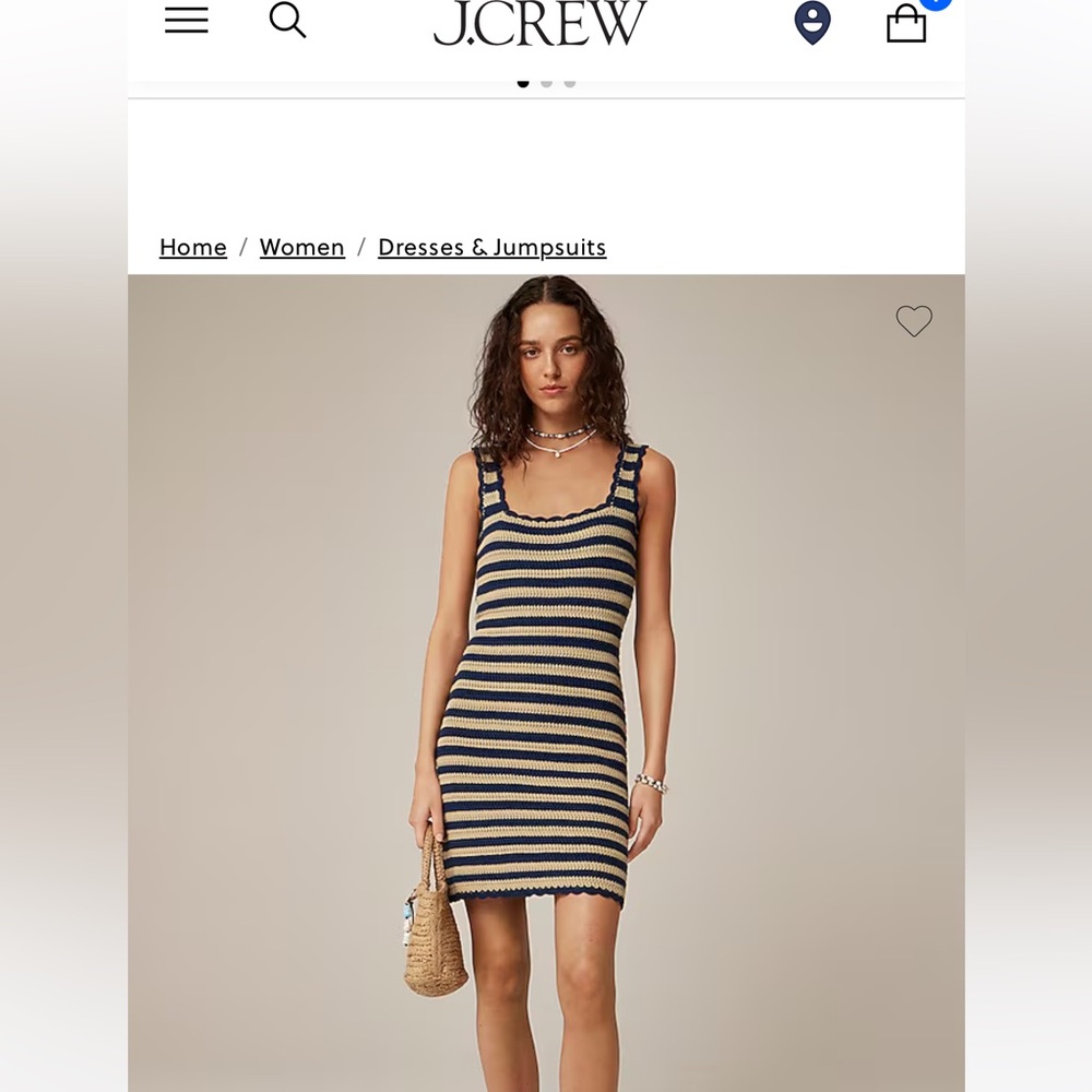 J. Crew Scallop-trim sweater-dress in stripe